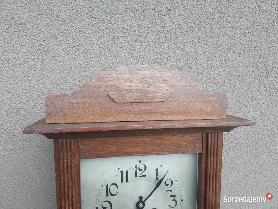 Stary zegar ścienny gabinetowy PHS przedwojenny Tczew