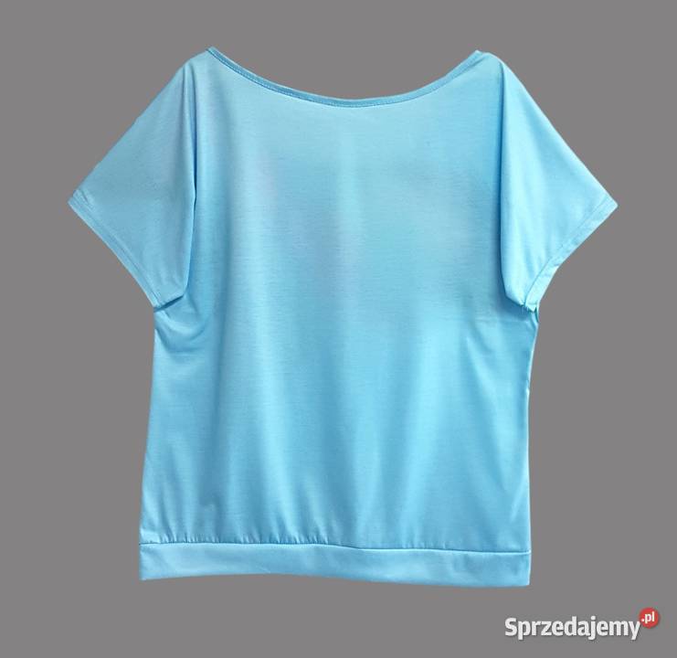 Damska bluzka błękitna z krótkim rękawem z