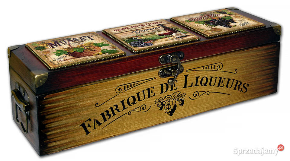 drewniana SKRZYNKA NA WINO Marsannay la Cte wielokolorowy Dekoracje i ozdoby Bydgoszcz