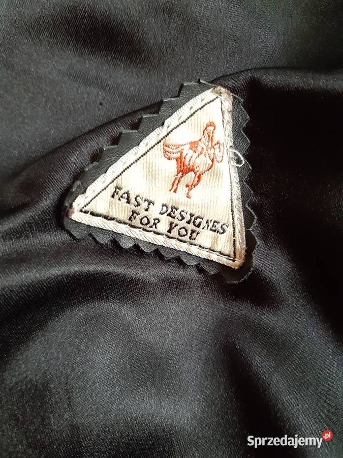 Kurtka skórzana skóra czarna L długa gruba skóra czarny Moda i Styl