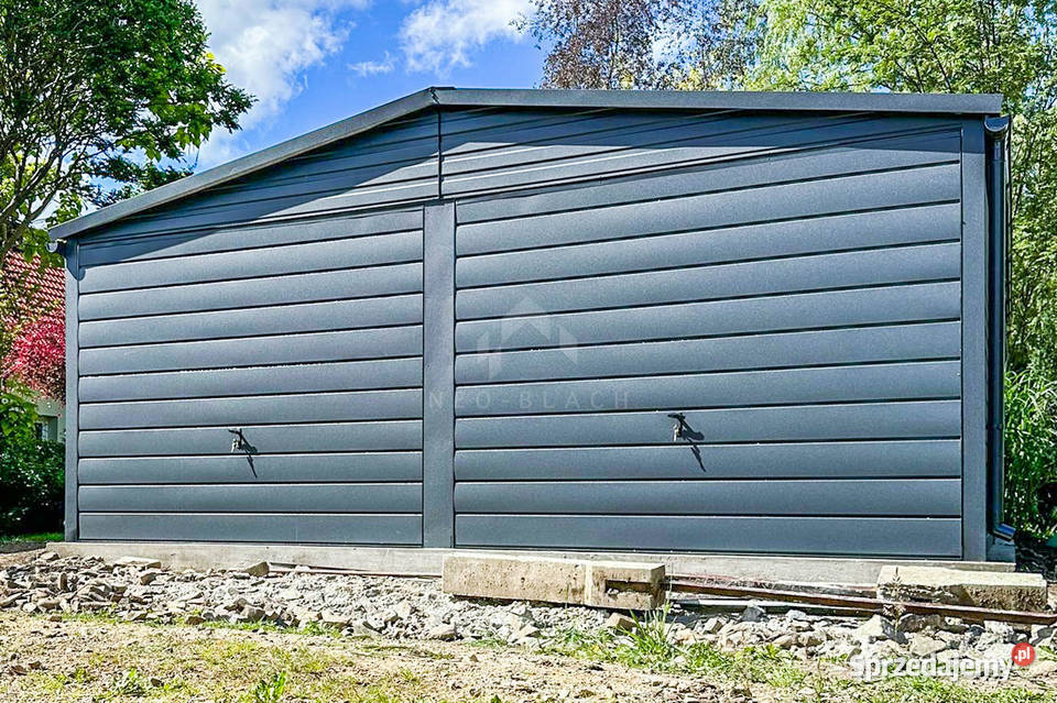 Garaż Blaszany 6x58m 2x Brama Uchylna Rynny 34.8m2