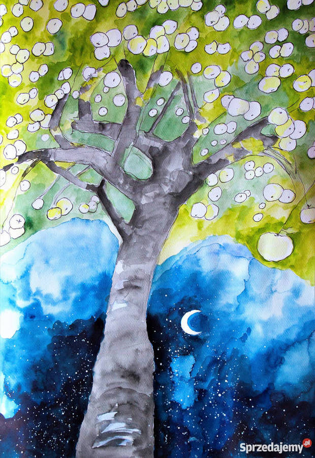 Akwarela i piórko Antonówki artystki Adriany Katowice