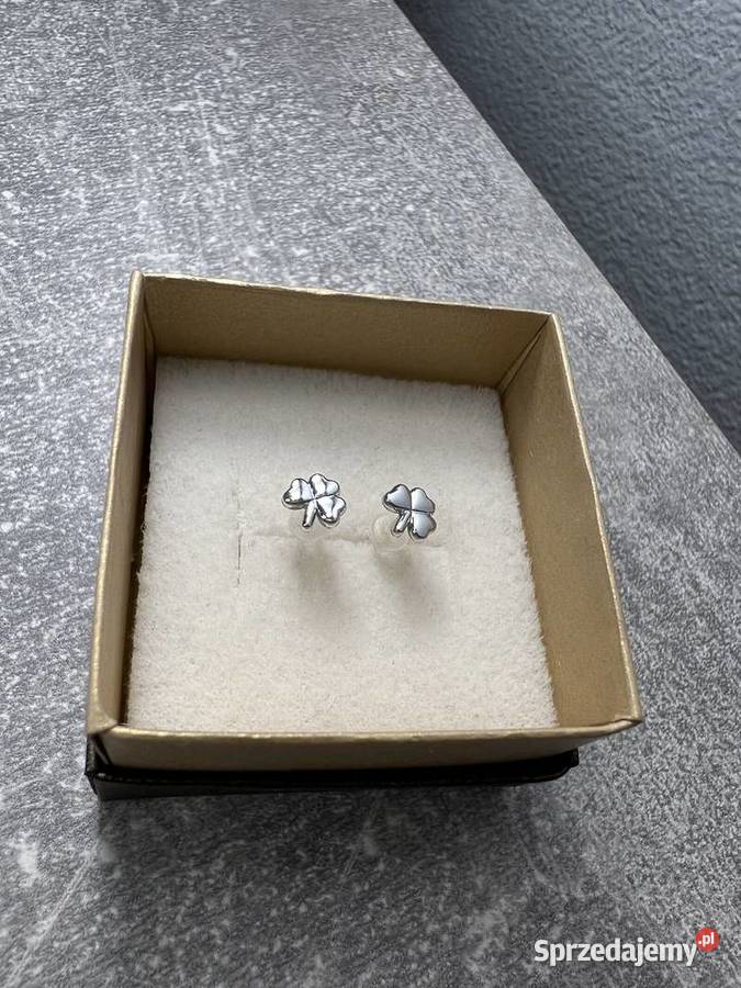 Kolczyki srebrne koniczyny koniczyna Jasło