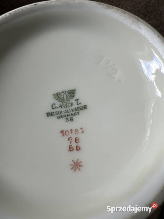 Antyk dzbanek porcelanowy wzór maki chabry Zabrze