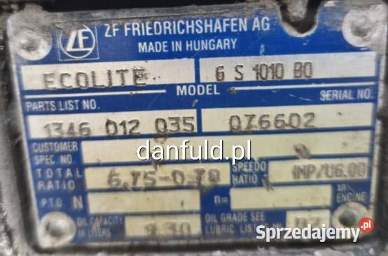 Skrzynia biegów ZF 6S1010BO Łódź sprzedam