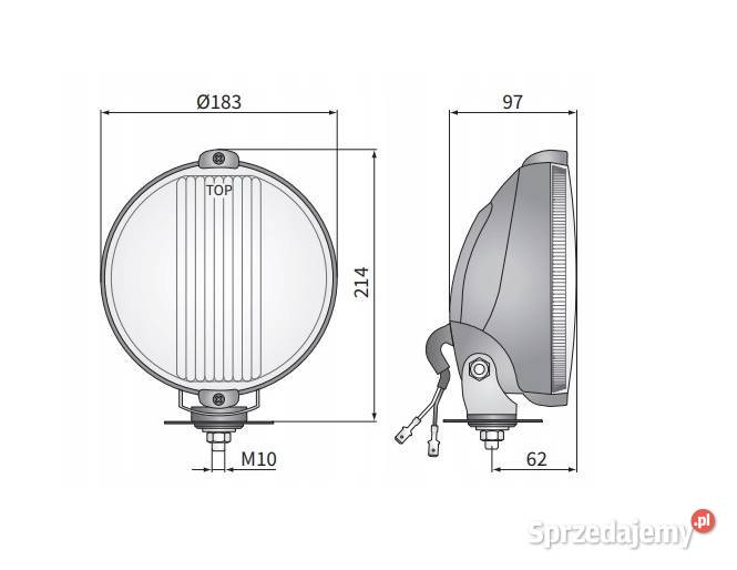 Reflektor drogowy H3 LED RING 12V przewód 015m