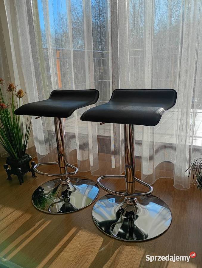 HOKER czarny chromowany stan idealny 2 sztuki Ustroń