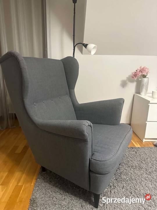 Fotel Strandmon ikea Uszak Szary Stan Olsztyn