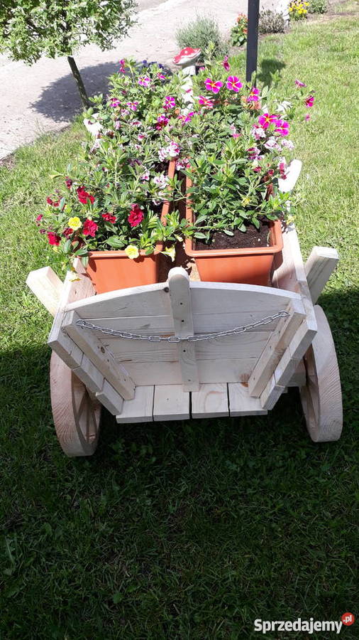 Sprzedam wóz drewniany Ozdoba do ogrodu Ogród Babiak