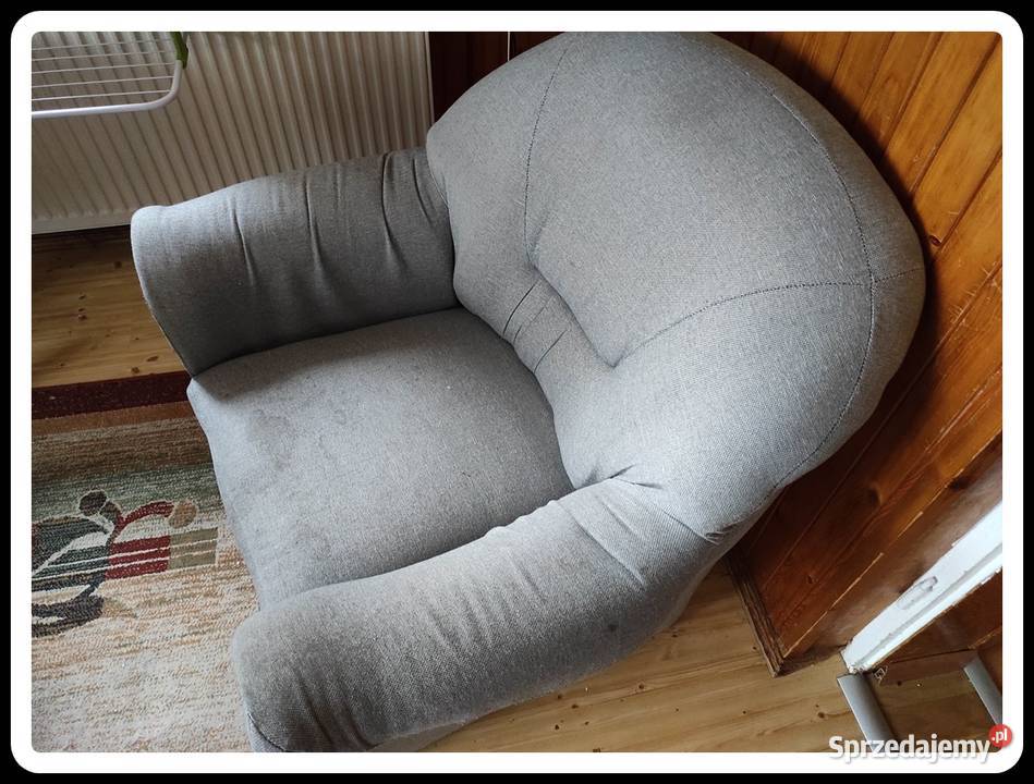Duży wygodny fotel szary TRANSPORT Płock