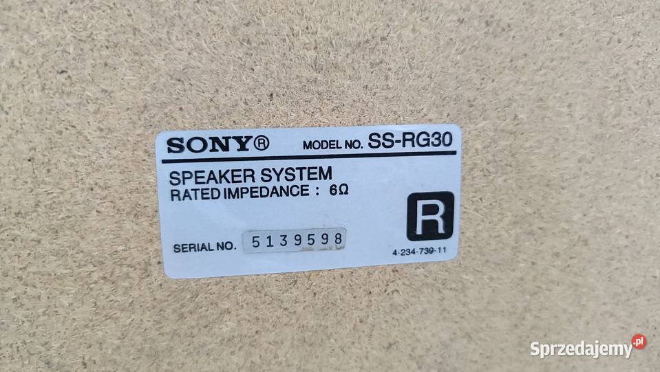 SONY SSRG30 kolumny audio z krótkimi kablami Poznań