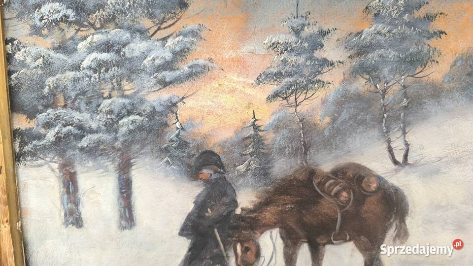 Piękny stary oryginalny obraz olejny sygnowany Malarstwo łódzkie Łódź