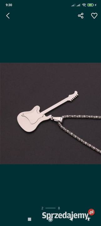 Fender przywieszki naszyjnik gitara stal Naszyjniki Starachowice