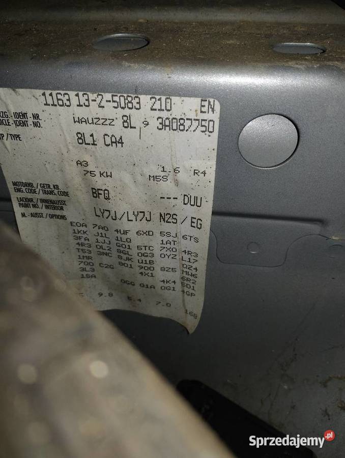 A3 8L 16 BFQ kolor LY7J sprzedam