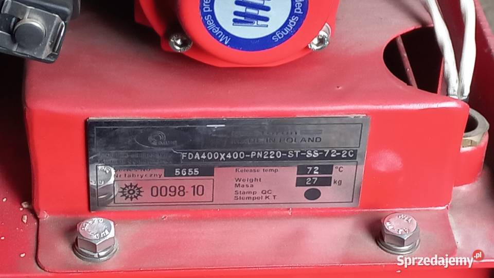 Klapa ppoż FDA 400x400 automatyczna Pozostałe