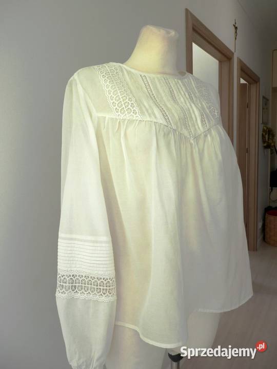 Bluzka HM Kremowa Haft Ażur Boho Nowa z Metka XL podlaskie Łomża