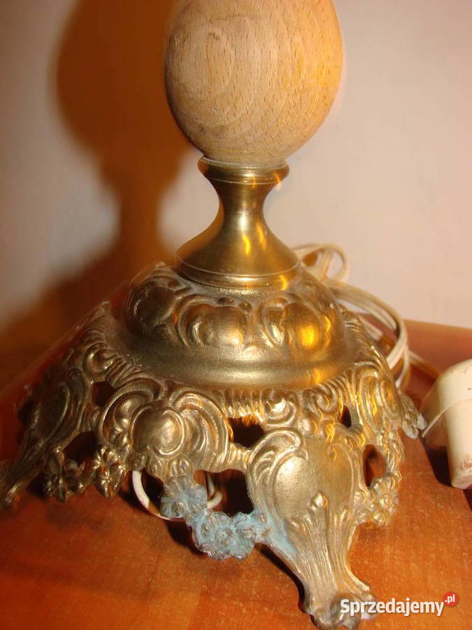 mosiężna lampa stołowa PRL pomorskie Pruszcz Gdański sprzedam