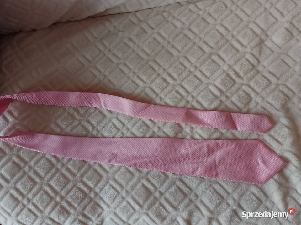 Giorgio ArmaniJedwabny różowy krawat Kraków sprzedam