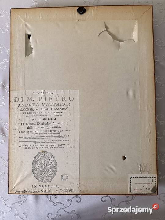 Antyczny Miedzioryt 1563 Oryginalny Starodruk śląskie Czerwionka-Leszczyny