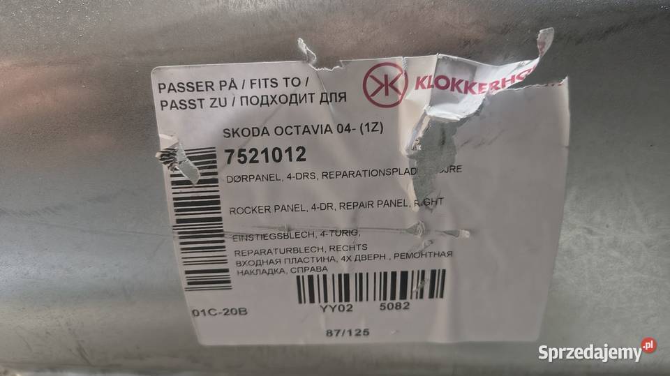 Progi i lampy tylne skoda octavia 2 osobowe Kąty