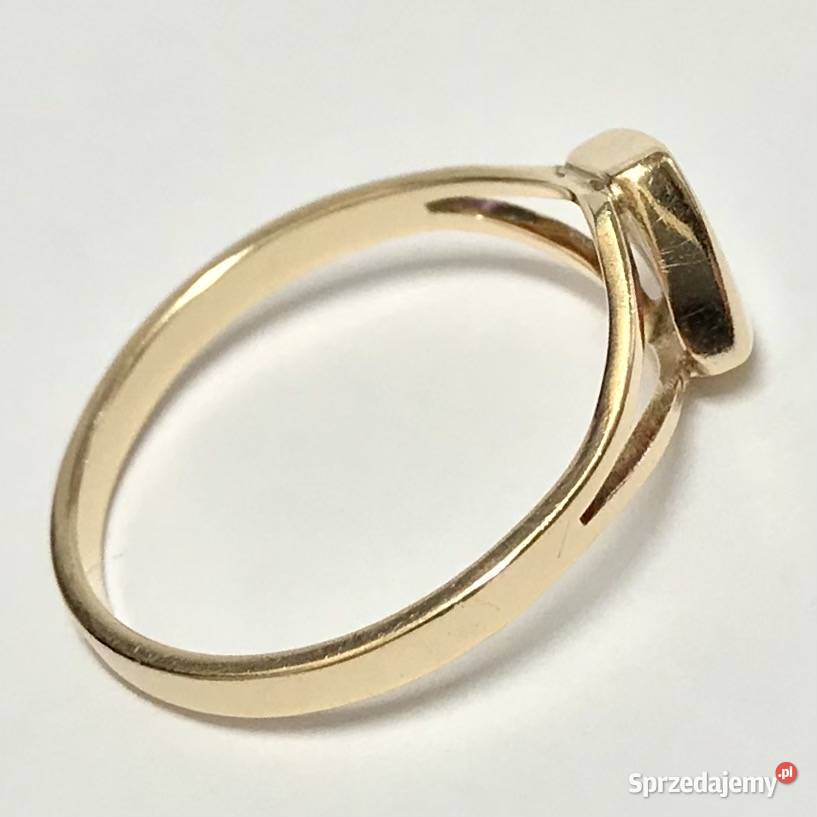 Złoty PIERŚCIONEK 14K KRÓLEWNY płaski TOP r13 Warszawa
