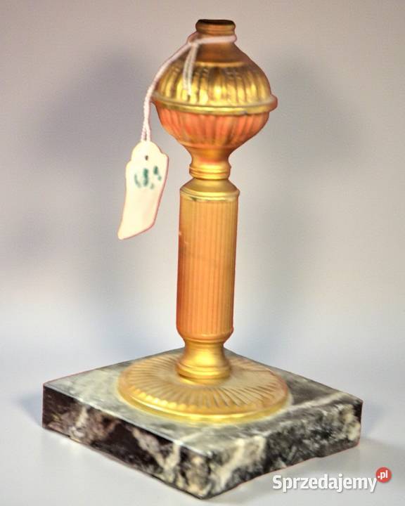 Lampka stolikowa mosiądz marmur Belgia Francja sprzedam