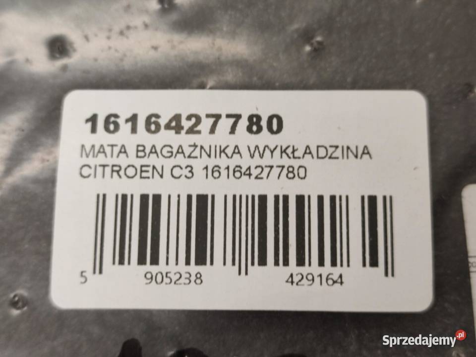 MATA BAGAŻNIKA WYKŁADZINA CITROEN C3 III 2016