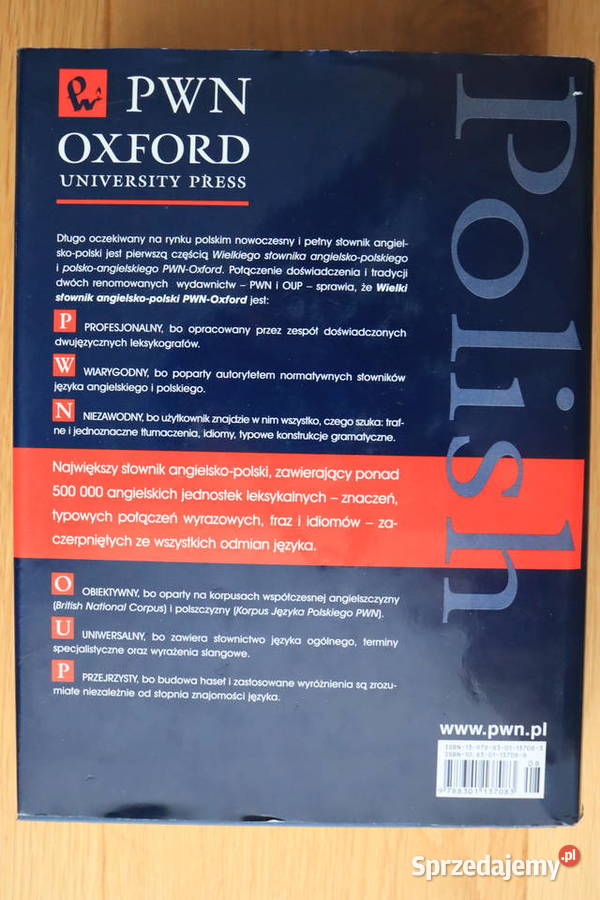 Wielki Słownik AngielskoPolski PWN Oxford Warszawa sprzedam