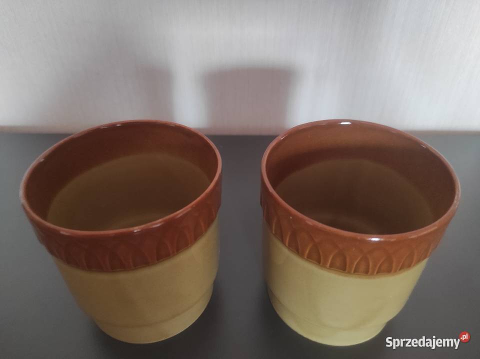 Kubki 300 ml porcelit Tułowice odcienie brązowego Warpechy Stare