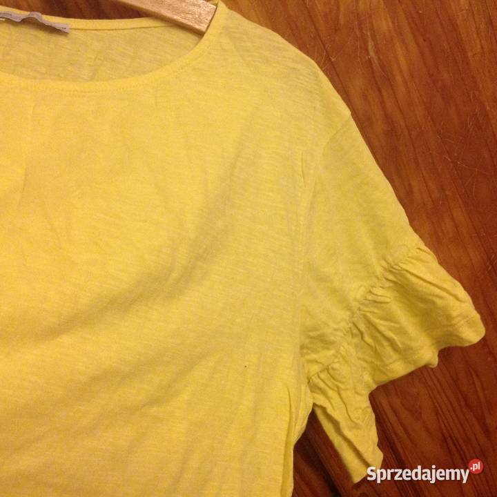 Bawełniana bluzka z falbankami kolor żółty Rozmiar 38(M) Bluzki i koszule Kraków