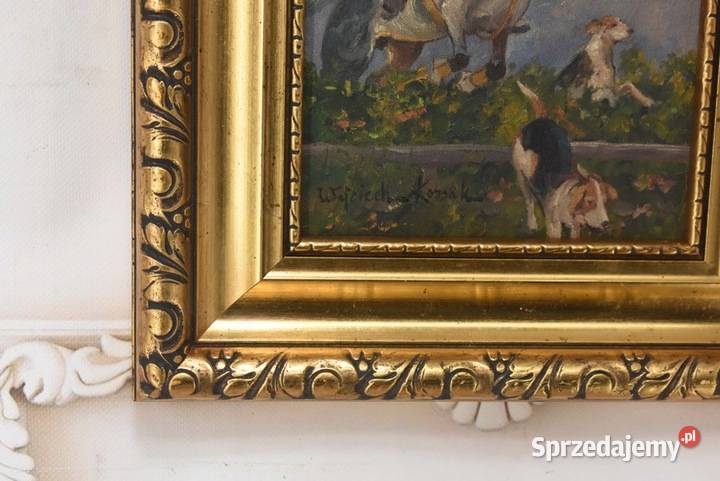 Wojciech Kossak Myśliwy z Psami Polski Stary Kraków