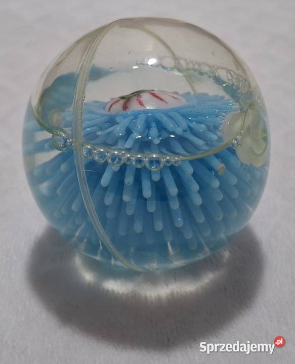 Gumowa kulka z okiem brokatem niebieska 6 śląskie Czeladź