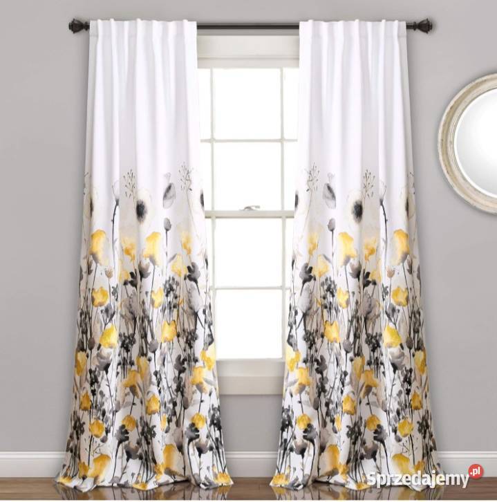 Nowoczesne zasłony half moim Zuri Flora komplet