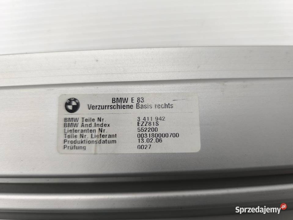 LISTWY SZYNY KOMPLET BMW X3 E83 20D 150 3411942 osobowe