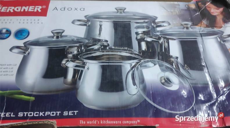 Komplet garnków wysokich beczułki Bergner 8el Łódź