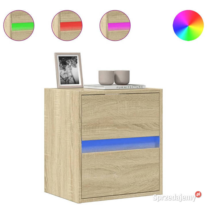 Ścienna szafka TV z LED dąb sonoma 41x31x45 mazowieckie Warszawa