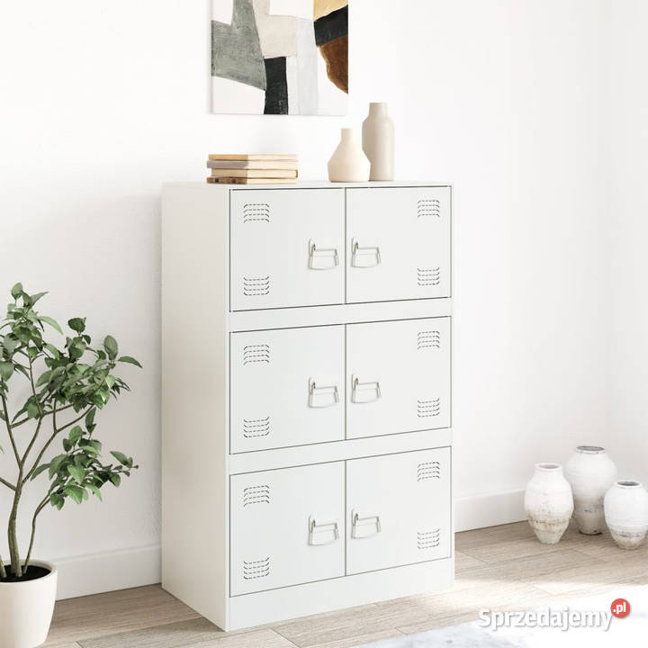 Szafka boczna biała 67x39x107 stal WM841660 Warszawa