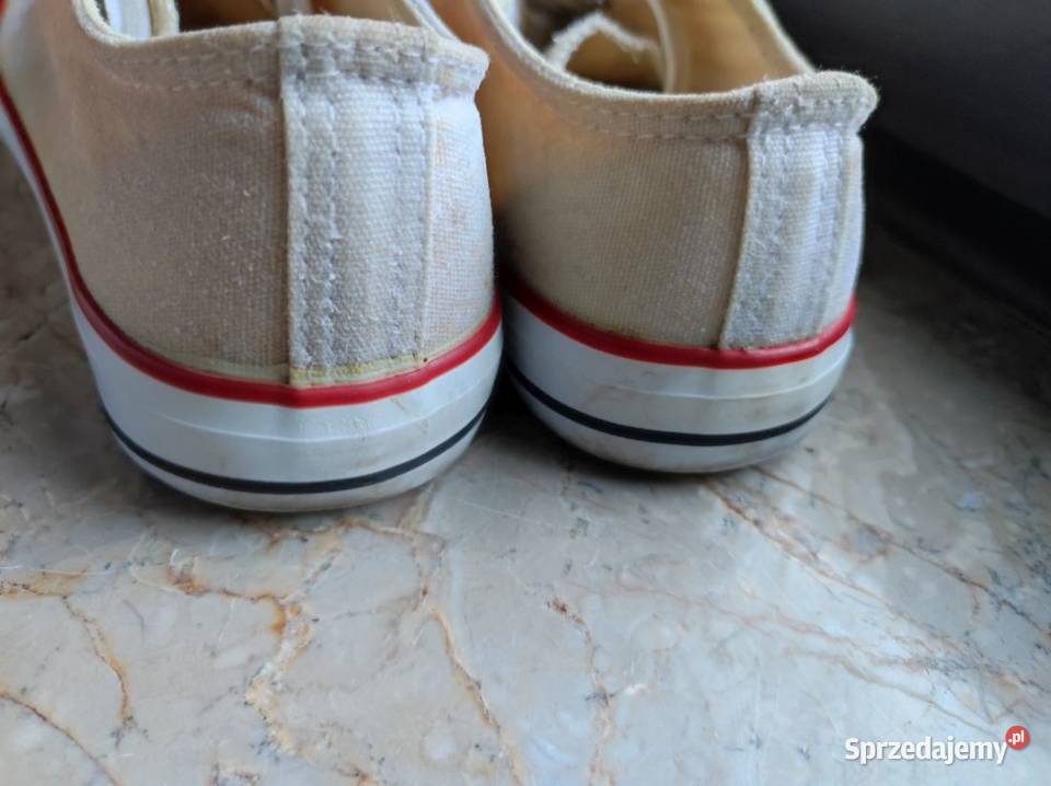 płaskie niskie białe trampki tenisówki lniane tkanina Obuwie sportowe Kielce