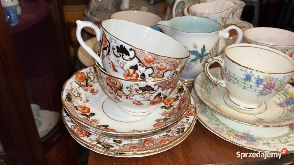 Spodek Stara porcelana z czarnymi i brązowymi Gdańsk
