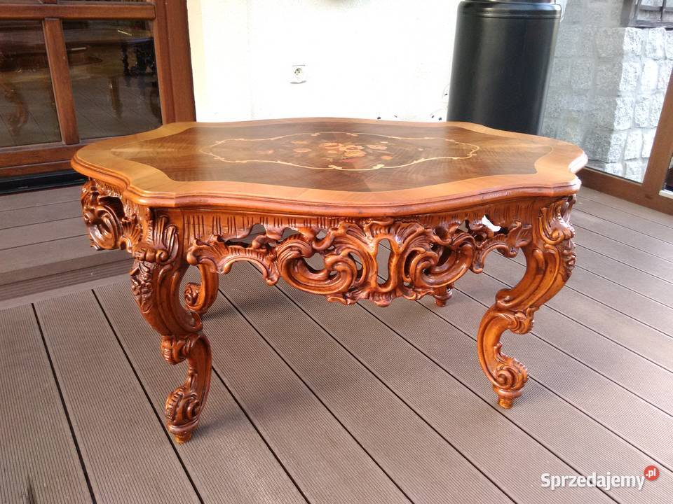 Stolik Barokowy Rzeźbiony Antyk Kluki