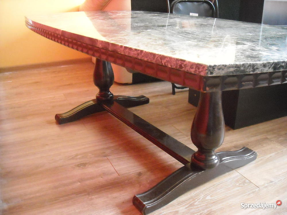 Duża ława prawdziwy zielony marmur