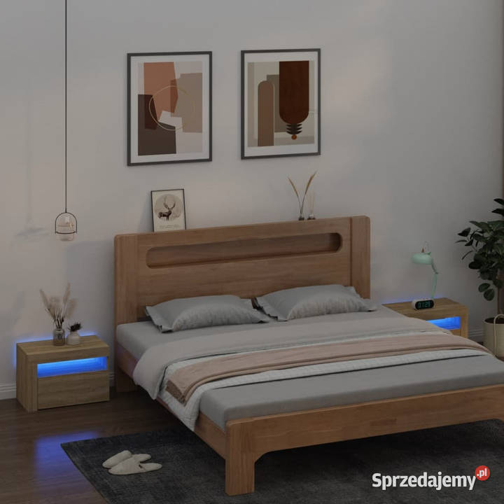 Szafki nocne z LED 2 dąb sonoma 60x35x40 Warszawa