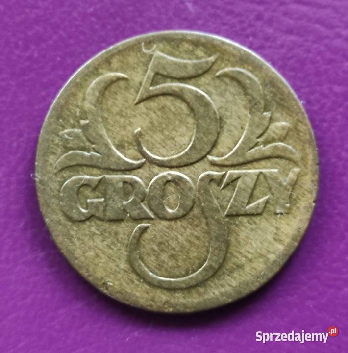 Moneta przedwojenna Sanacja II RP 5 groszy 1928 Pruszków