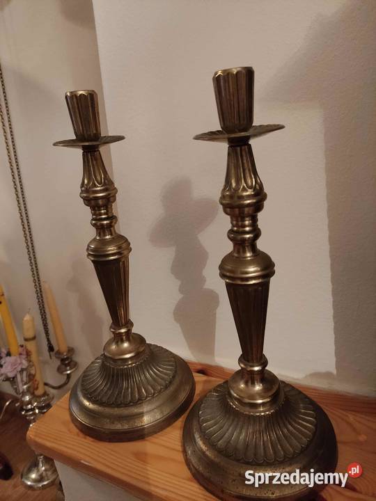 stare mosiężne świeczniki 2sztuki Gorzów Wielkopolski