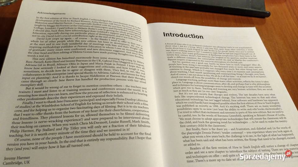 How to teach English Jeremy Harmer ed 2007 Rok wydania 2007 Gdańsk