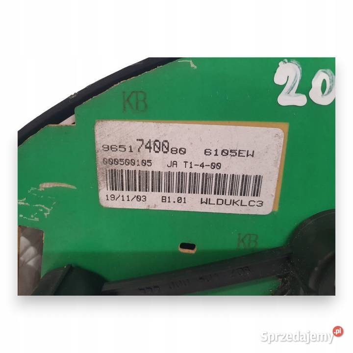 LICZNIK ZEGARY 9651740080 Peugeot 206 14 HDI