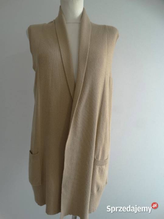 Kamizelka Wełniana z Angorą Camelowa Sweter brązowy/beżowy podlaskie