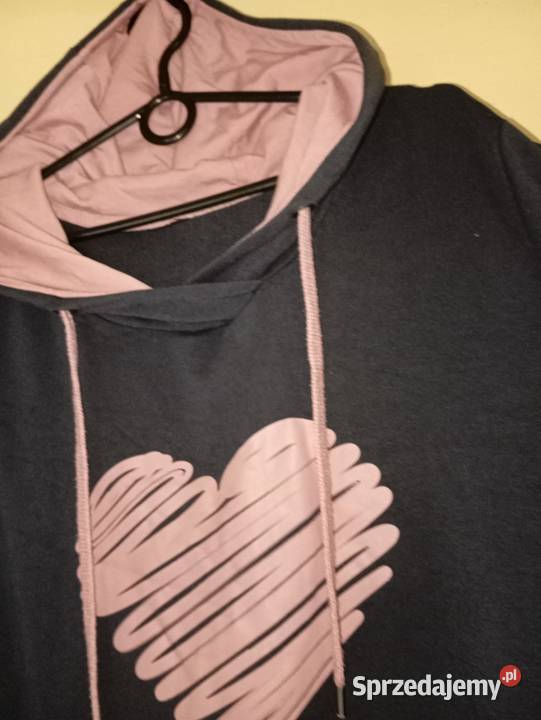 Granatowa bluza z kapturem 4XL Plus Size różowe Inny wzór lubuskie Gorzów Wielkopolski