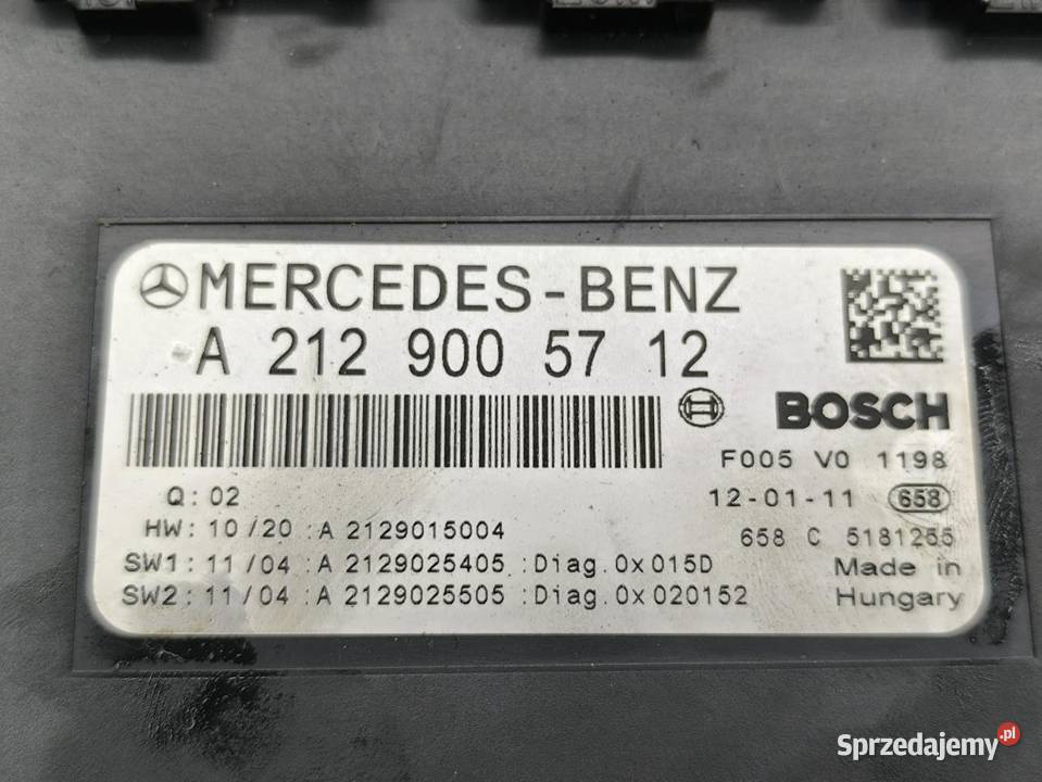 SKRZYNKA BEZPIECZNIKÓW MODUŁ SAM MERCEDES W204 osobowe sprzedam