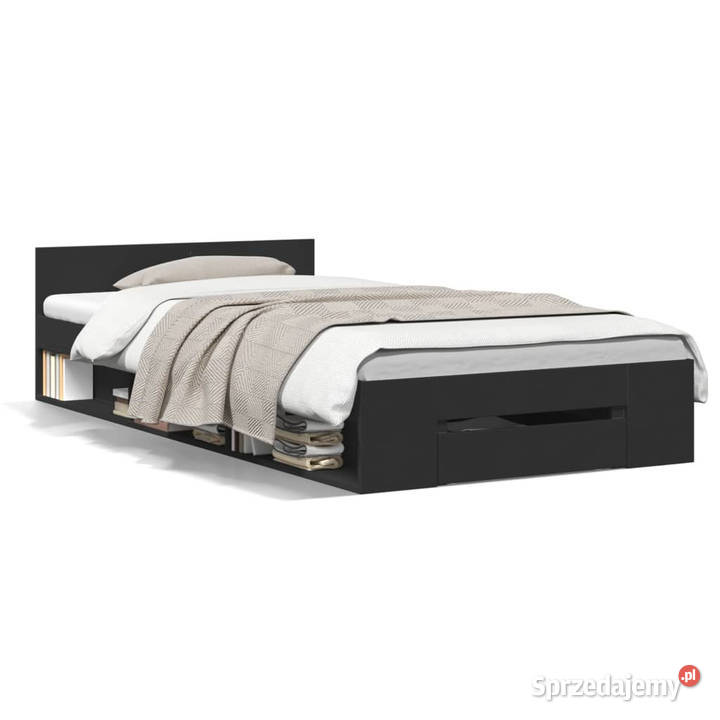 Rama łóżka z szufladą czarna 75x190 WM3280805
